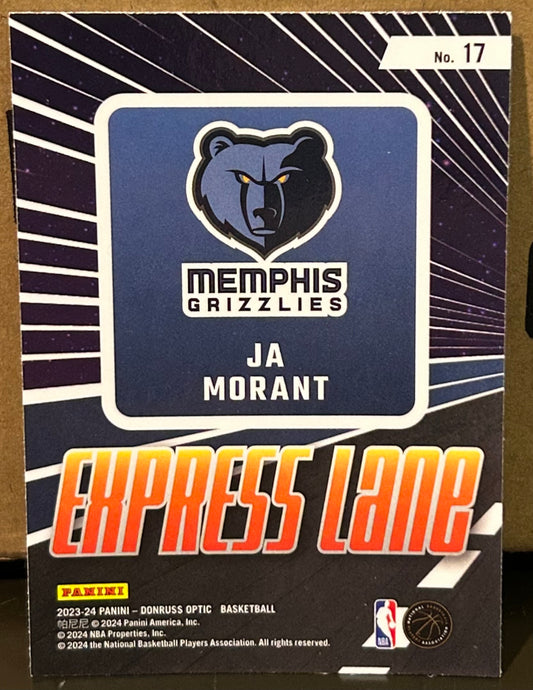+ Ja Morant 2023-24 Panini Donruss Optic “Express Lane” Insert Card MEMPHIS GRIZZLIES