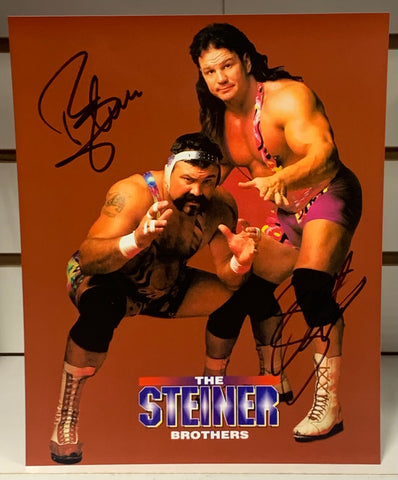 The Steiner Brothers (Rick & Scott Steiner) Dual Signed 8x10 Color Photo