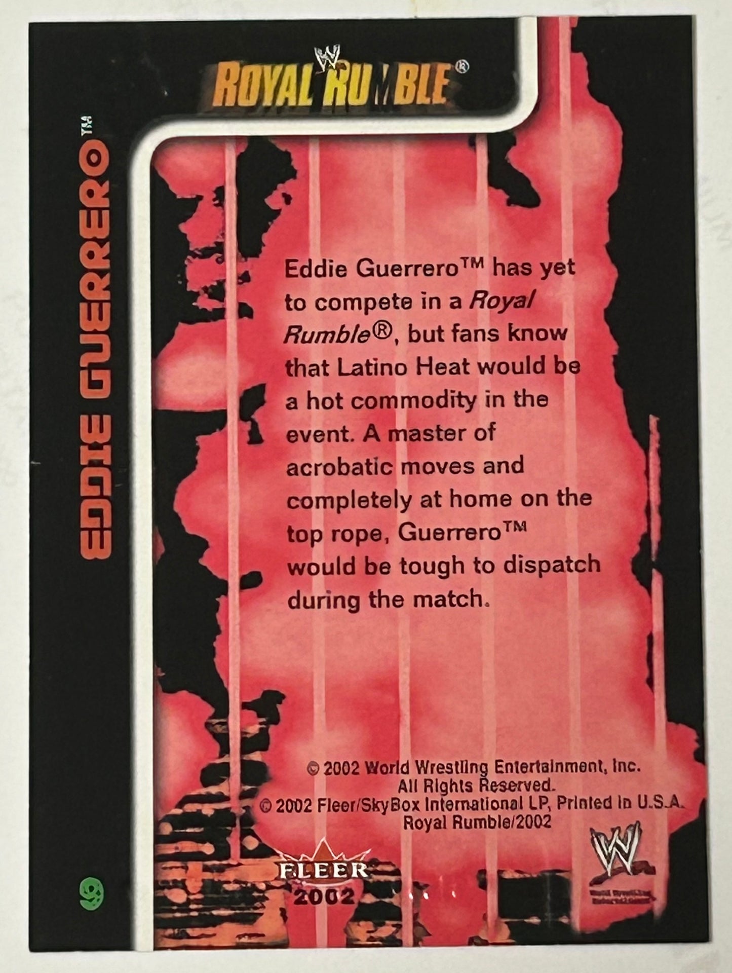 Eddie Guerrero 2002 WWE Fleer Royal Rumble Card