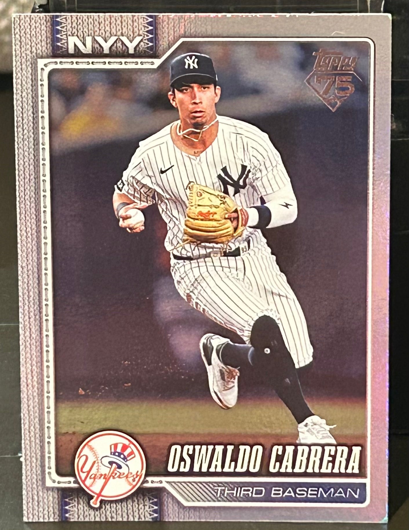 Oswaldo Cabrera 2025 Topps Foil Refractor Card NY YANKEES – The