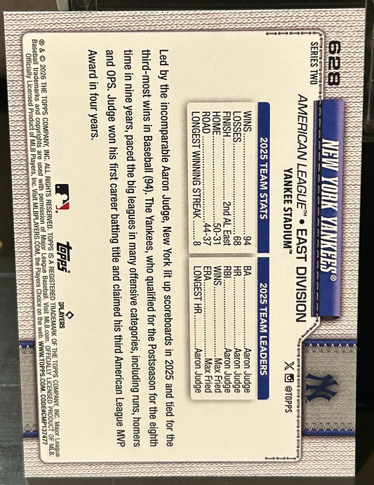 + New York Yankees 2026 Topps Team Card