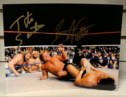 Tito Santana & Greg Valentine Dual Signed 8x10 Color Photo WWF WWE