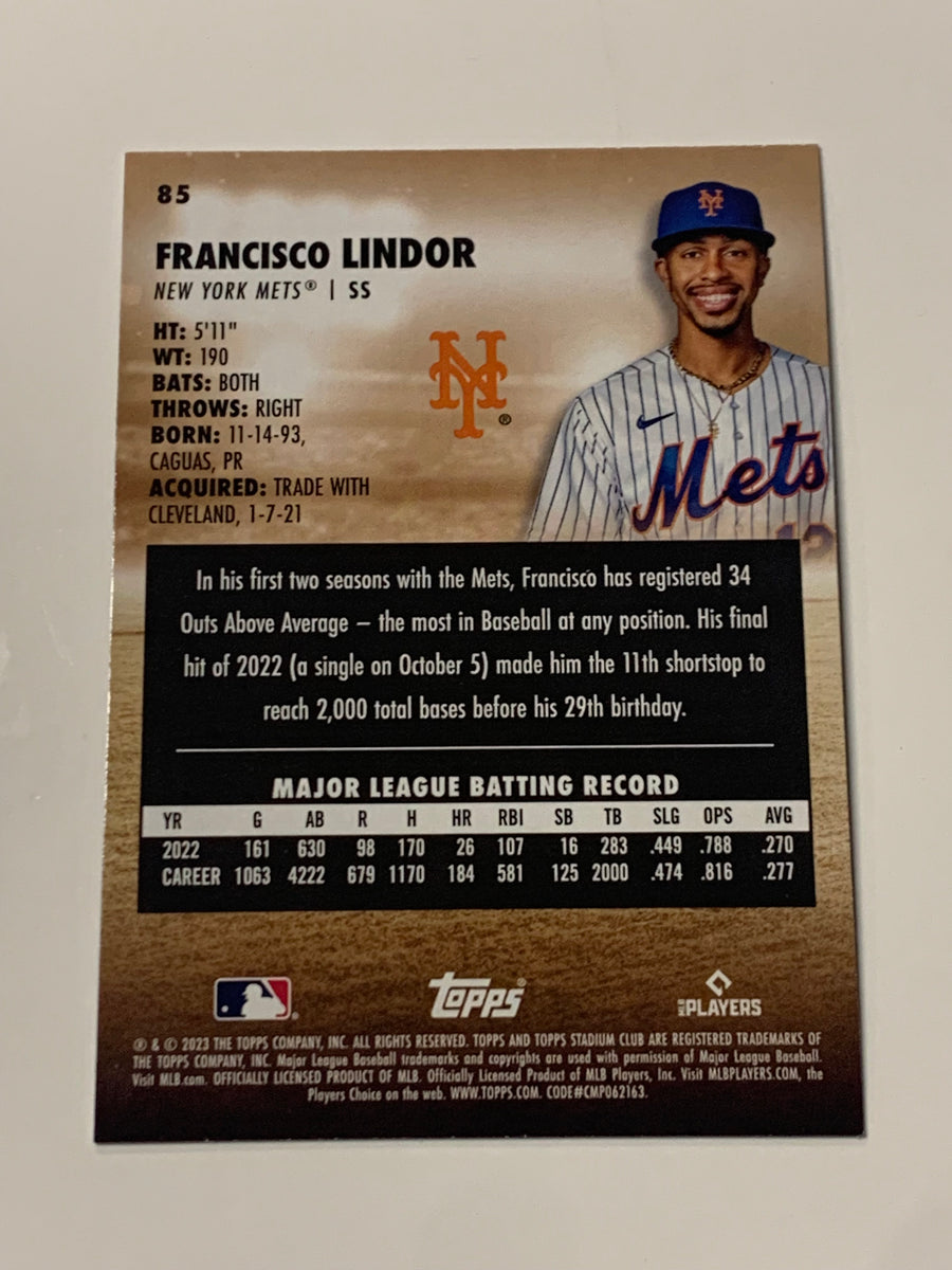 Francisco Lindor 2023 Topps Stadium Club Card Mets – The Wrestling