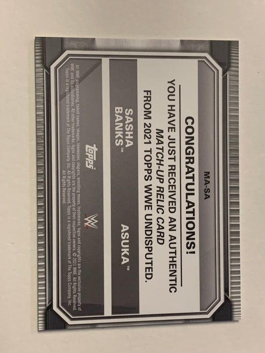 Sasha Banks & Asuka 2021 WWE Topps Undisputed Authentic Match-Up Relic #/50