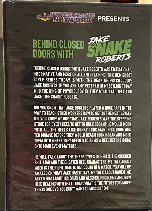 * Jake “The Snake” Roberts “Behind Closed Doors” Shoot Interview DVD (Sealed)