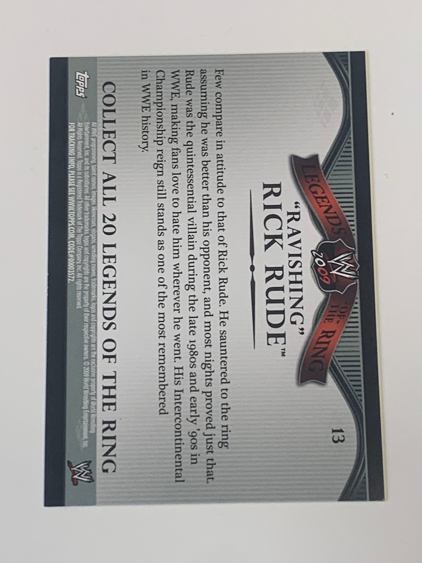 Ravishing Rick Rude 2009 WWE Topps “ Legends of The Ring” Card