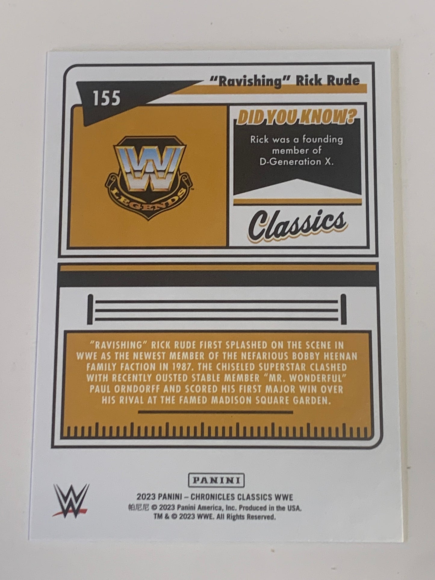 Ravishing Rick Rude 2023 WWE Panini Chronicles Classics Card