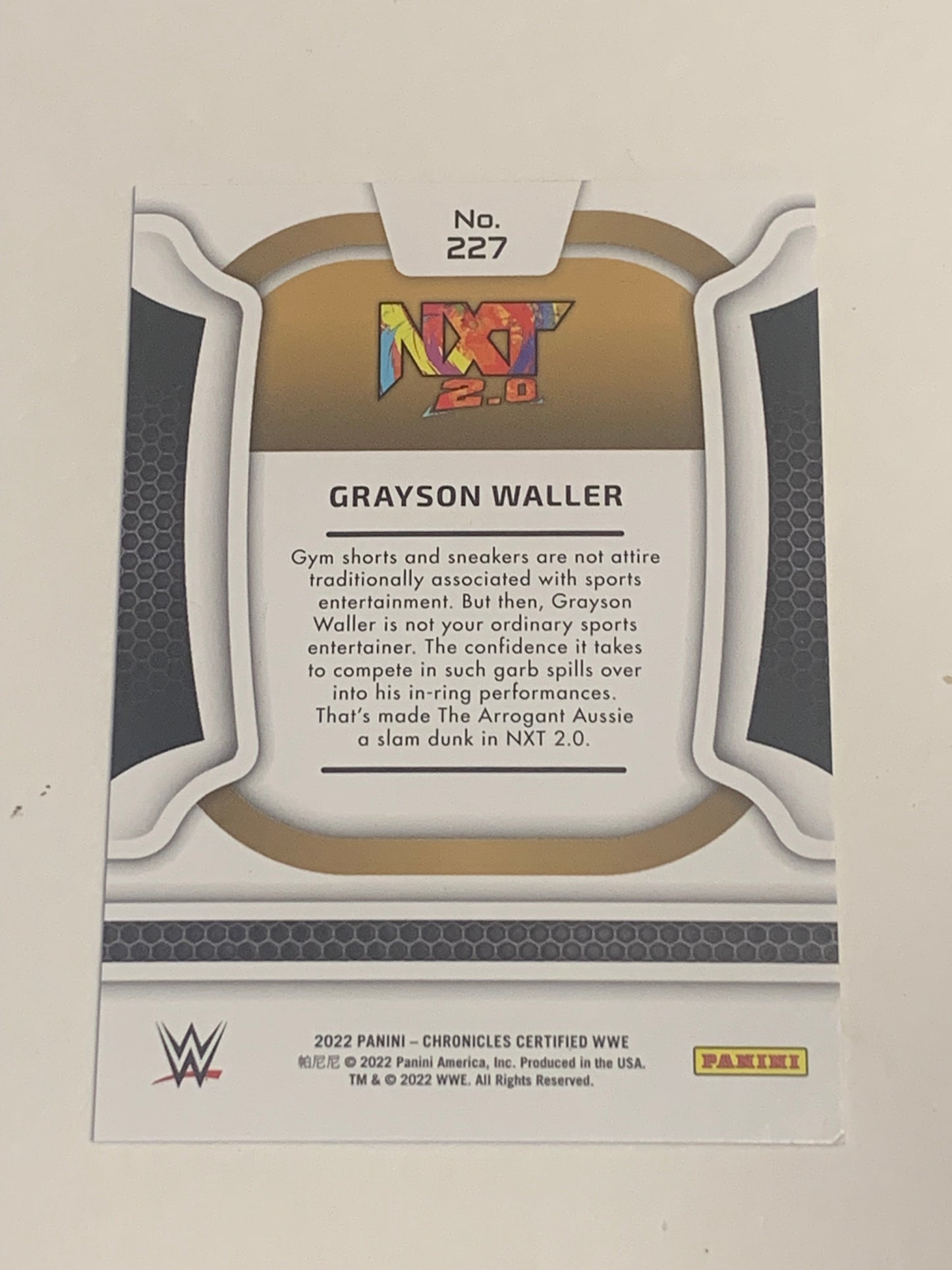 Grayson Waller 2022 WWE Panini Chronicles Certified ROOKIE