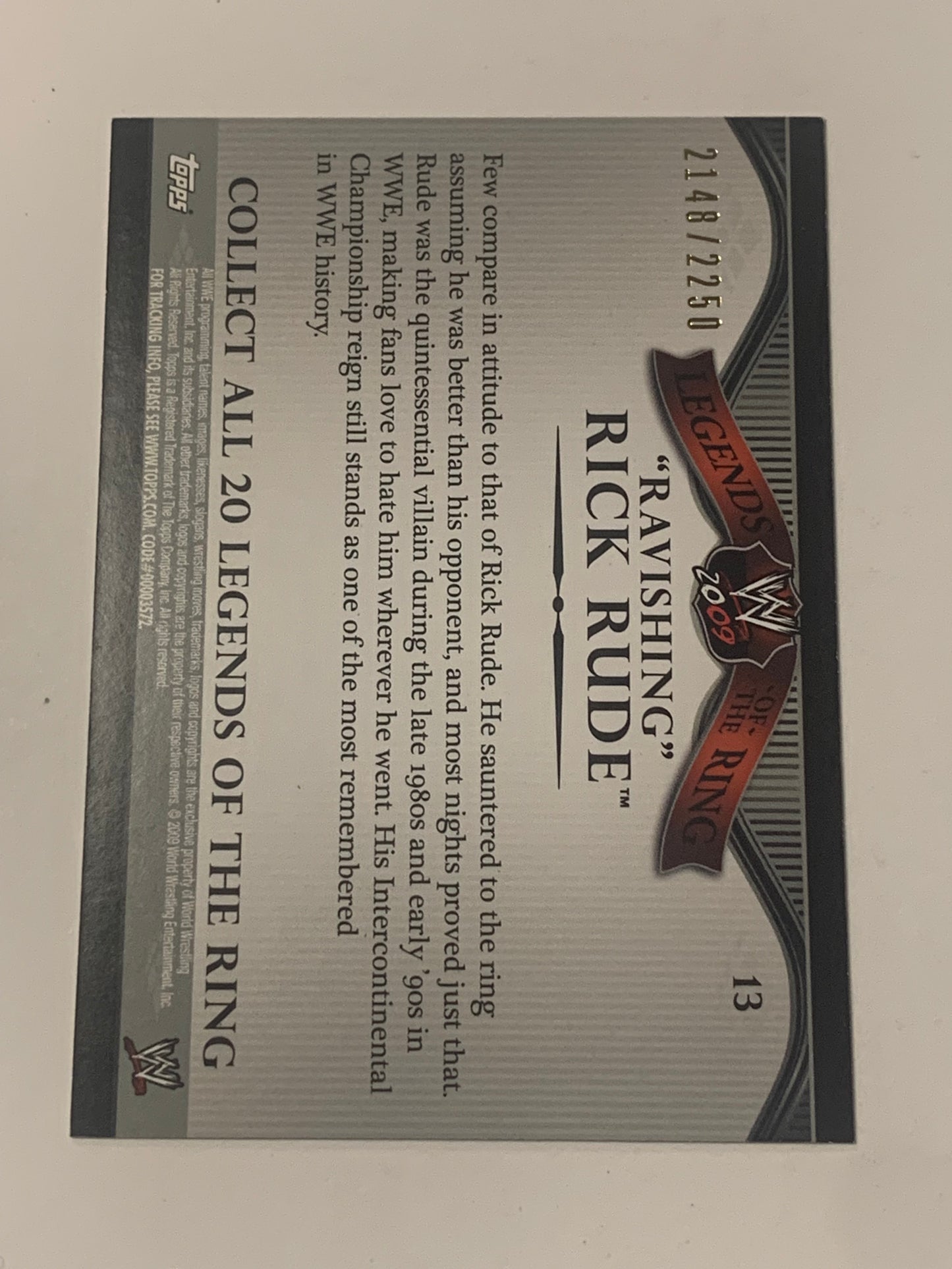 Ravishing Rick Rude 2009 WWE Topps Legends of The Ring Bronze Parallel #/2250