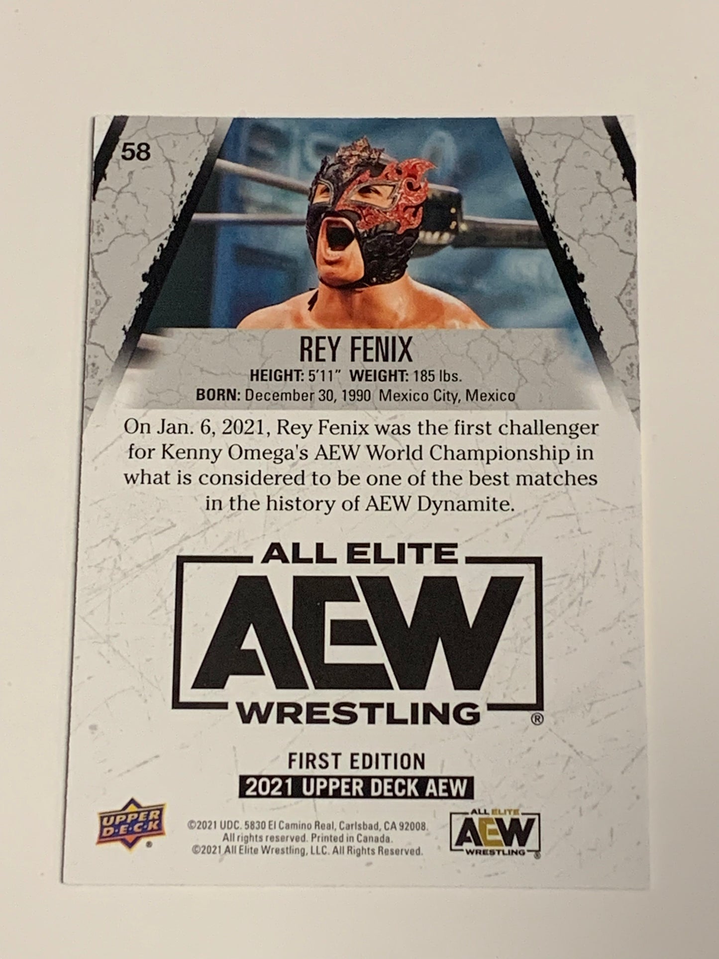 Rey Fenix 2021 AEW UD Upper Deck 1st Edition YELLOW BORDER