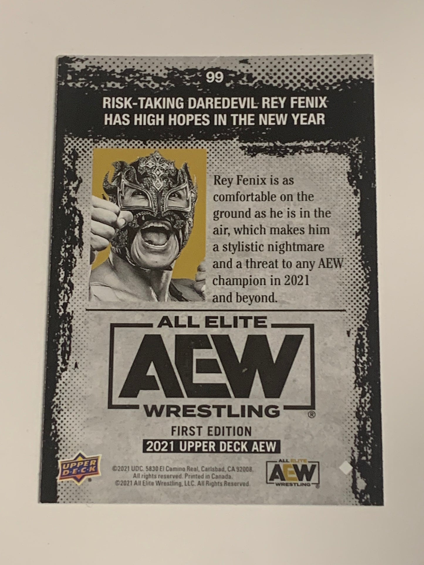 Rey Fenix 2021 AEW UD Upper Deck 1st Edition YELLOW BORDER Magazine Card