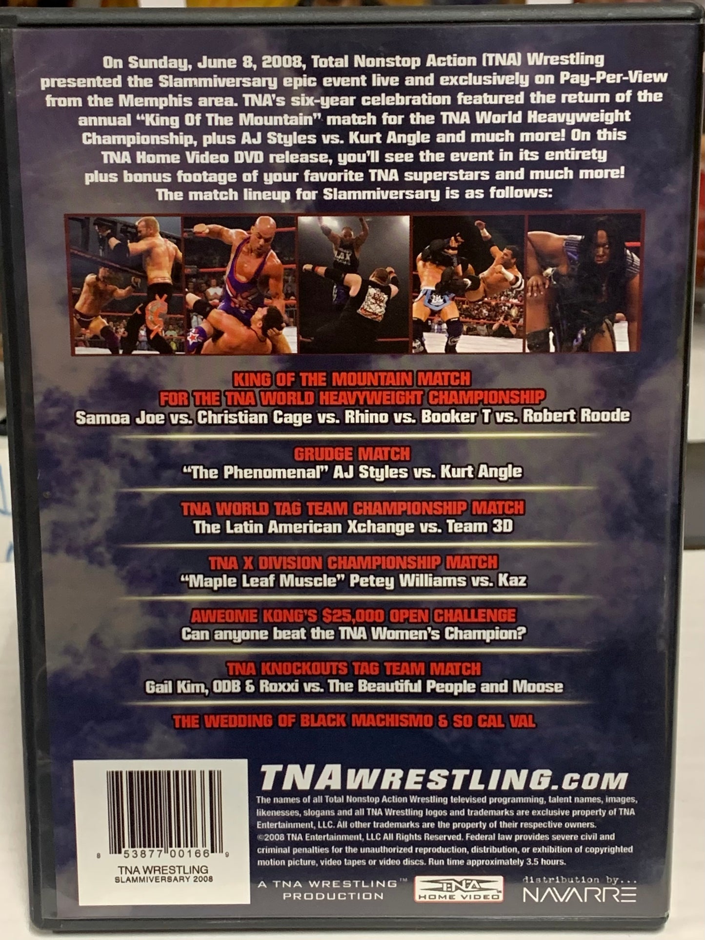 TNA DVD “Slammiversary 2008” (Samoa Joe, Cage, AJ Styles & more)
