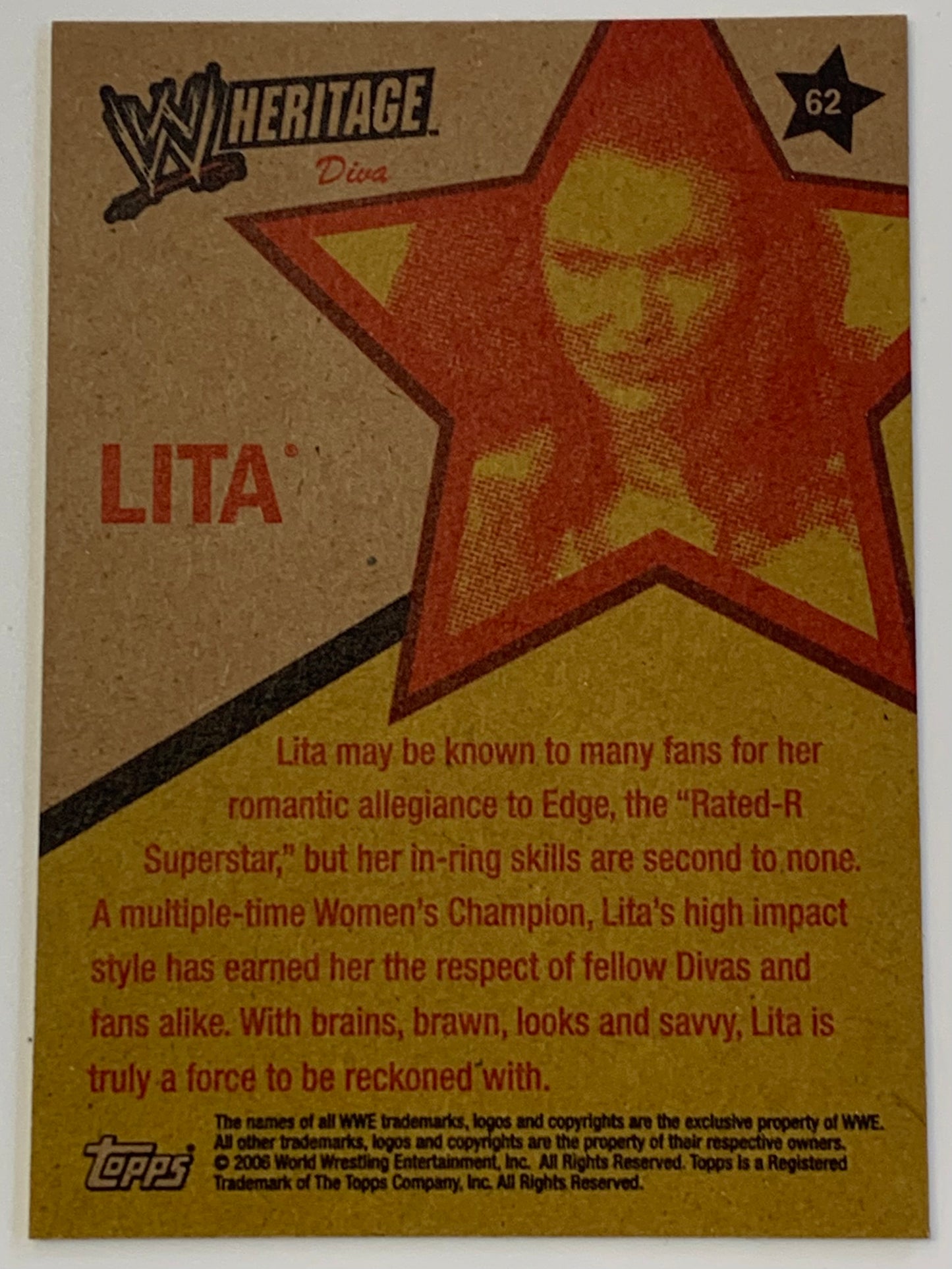 Lita WWE 2006 Topps Heritage Card