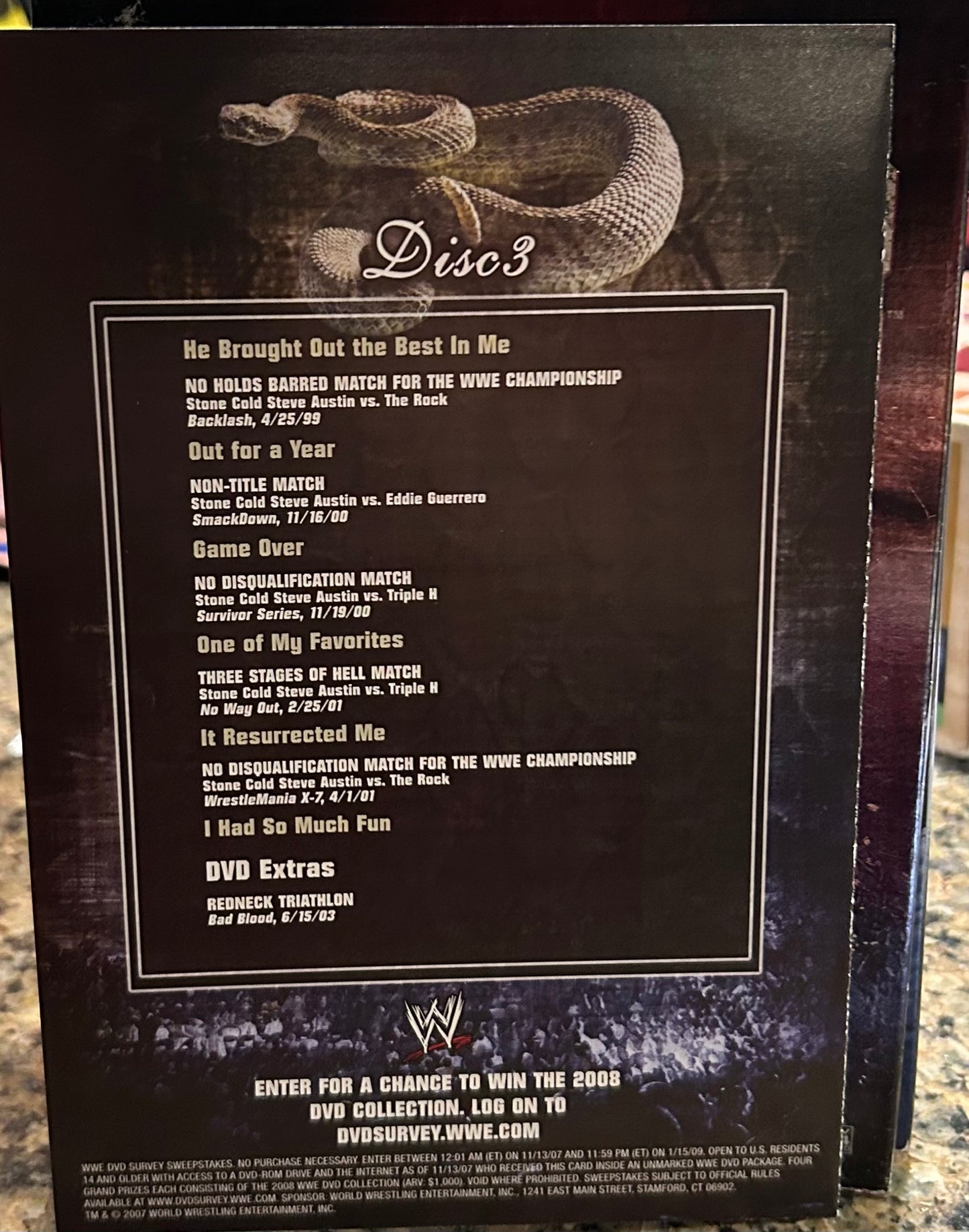 * “The Legacy of Stone Cold Steve Austin” WWE DVD’s (3-Disc Set)