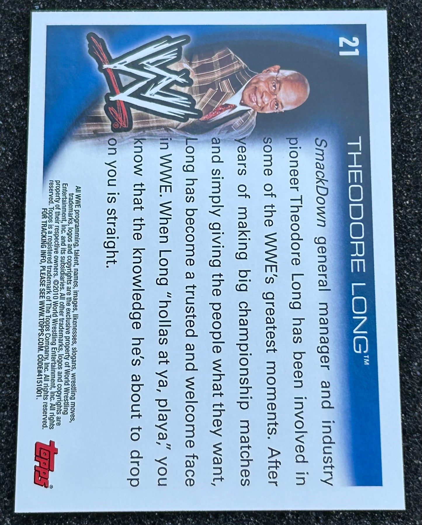* Theodore Long 2010 WWE Topps Card