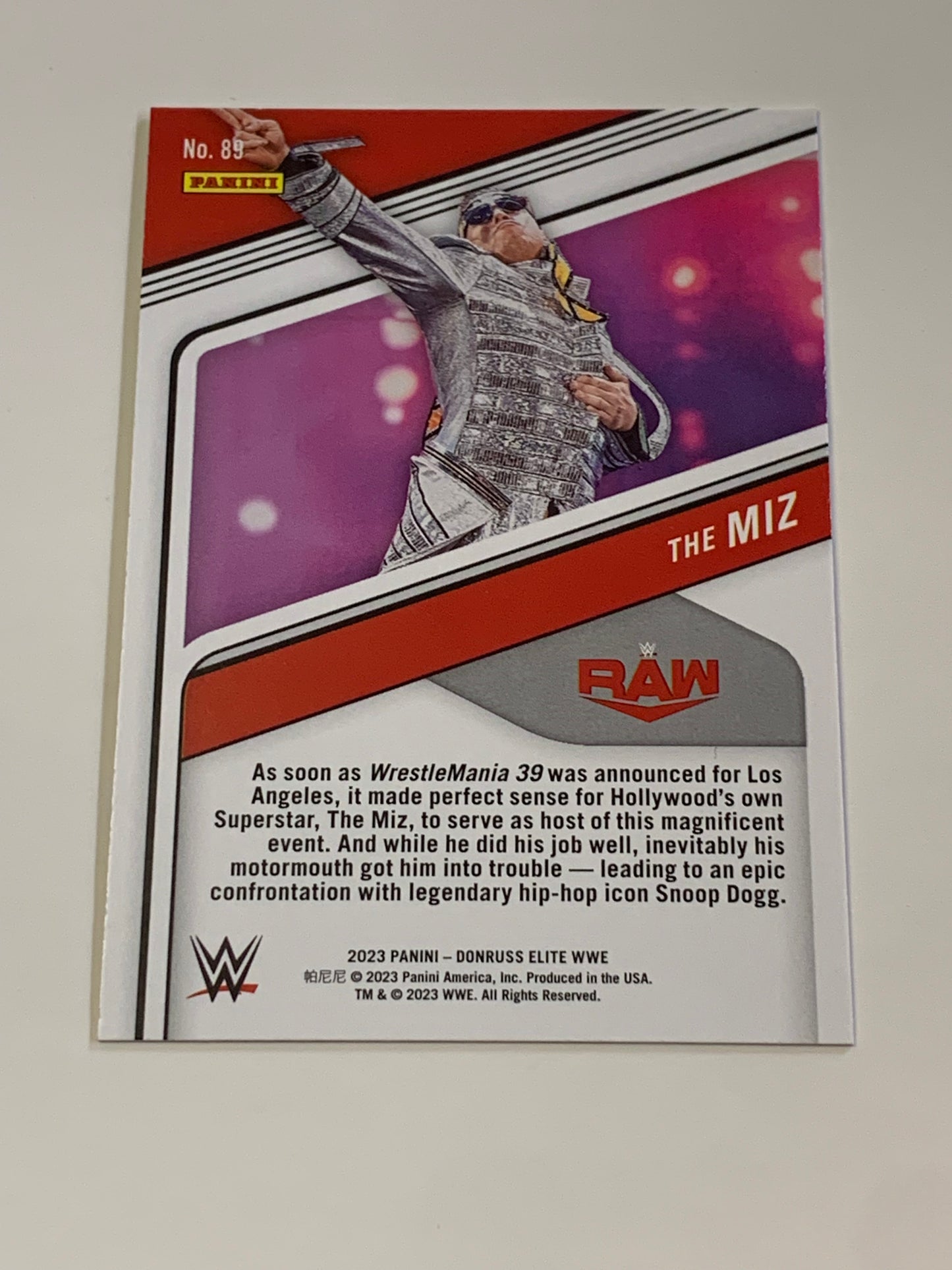 The Miz 2023 WWE NXT Donruss Elite Card
