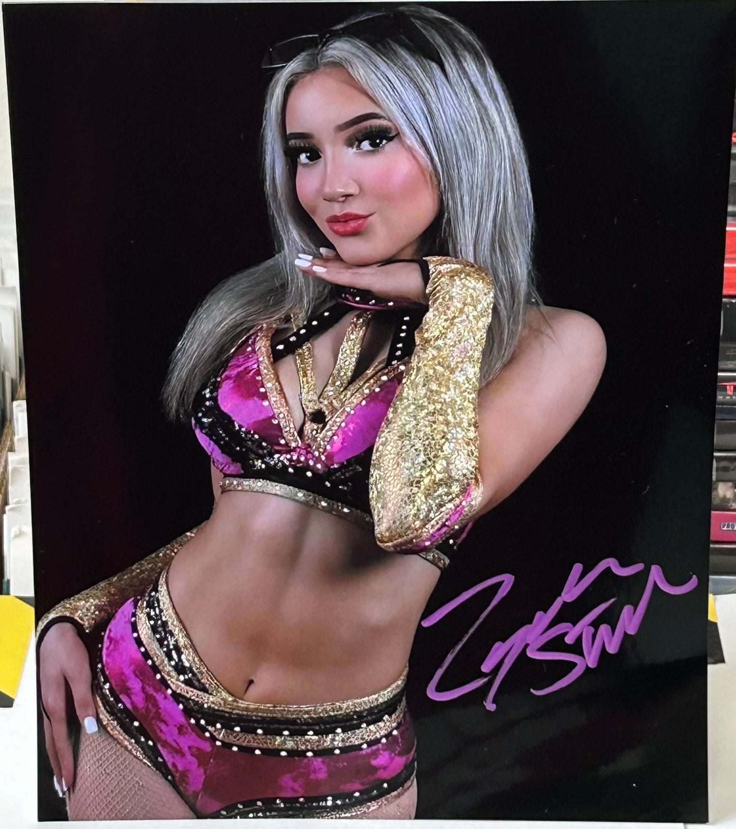 Zayda Steel Signed 8x10 Color Photo WWE ID, GCW (Comes w/COA)