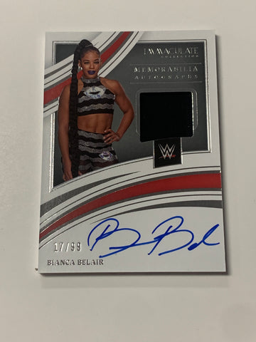 Bianca Belair 2022 WWE Immaculate Signed “On Card” Relic Card #17/99