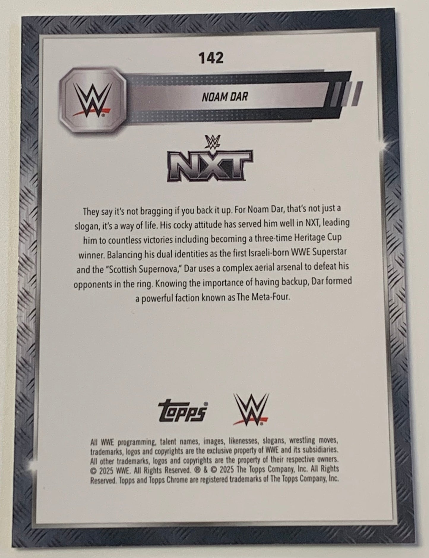 Noam Dar 2025 WWE Topps Chrome Card