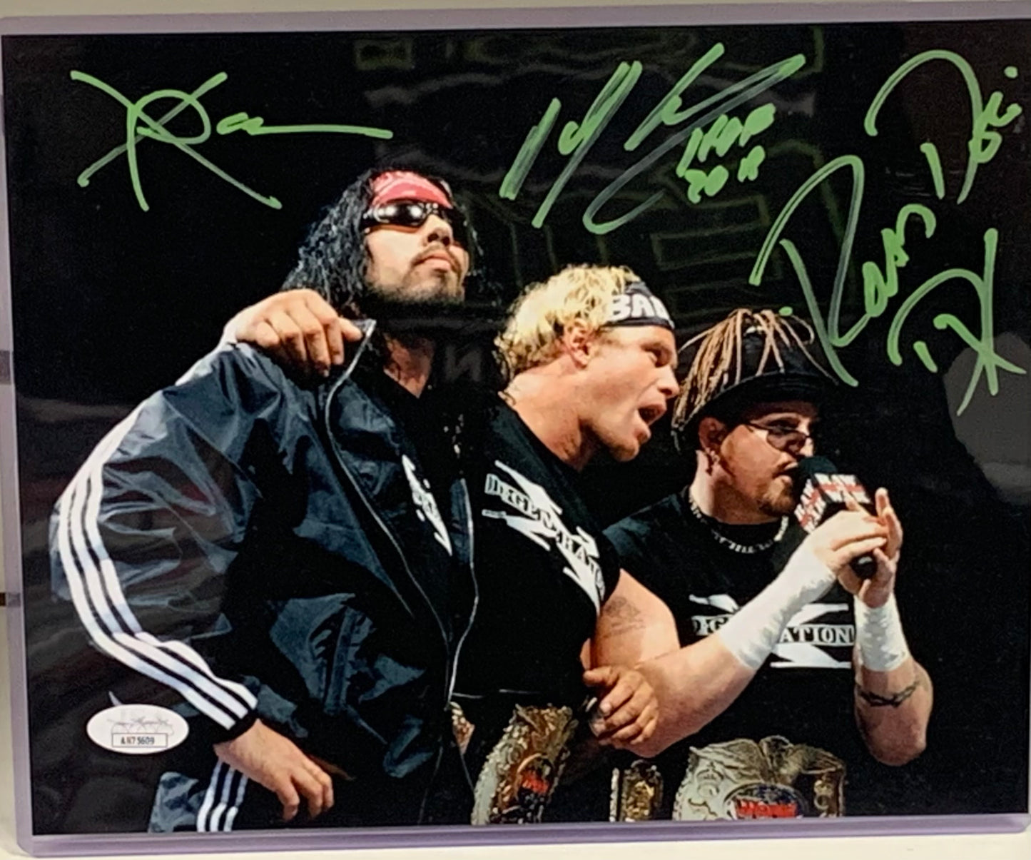 DX Road Dogg Billy Gunn & X-Pac Triple Signed Photo JSA COA