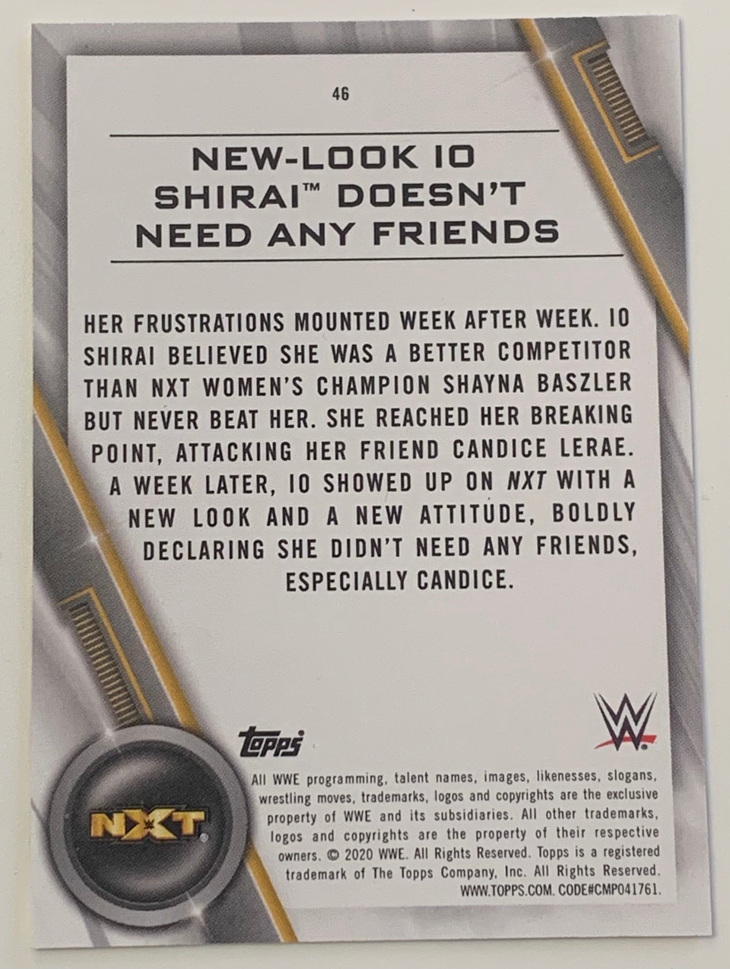 Iyo Sky 2020 WWE NXT Topps Card