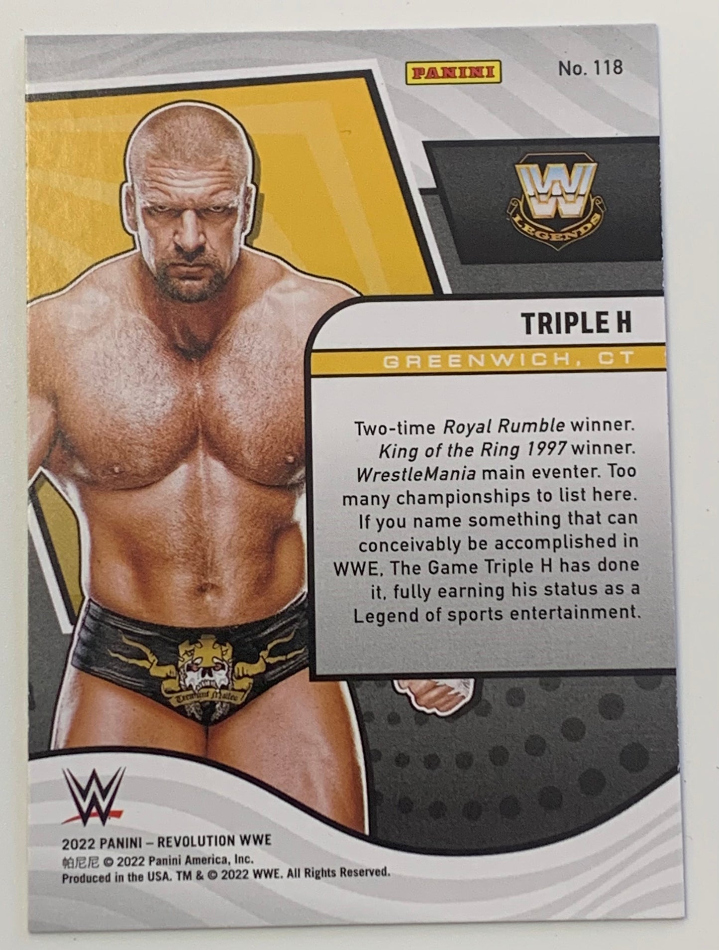 Triple H 2022 Panini Revolution Card THE GAME