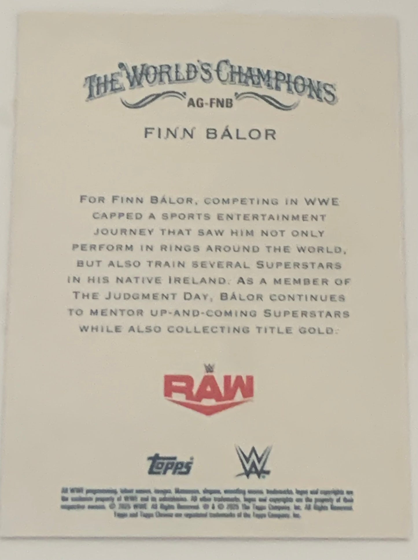 Finn Balor 2025 WWE Topps Chrome Allen & Ginter Card
