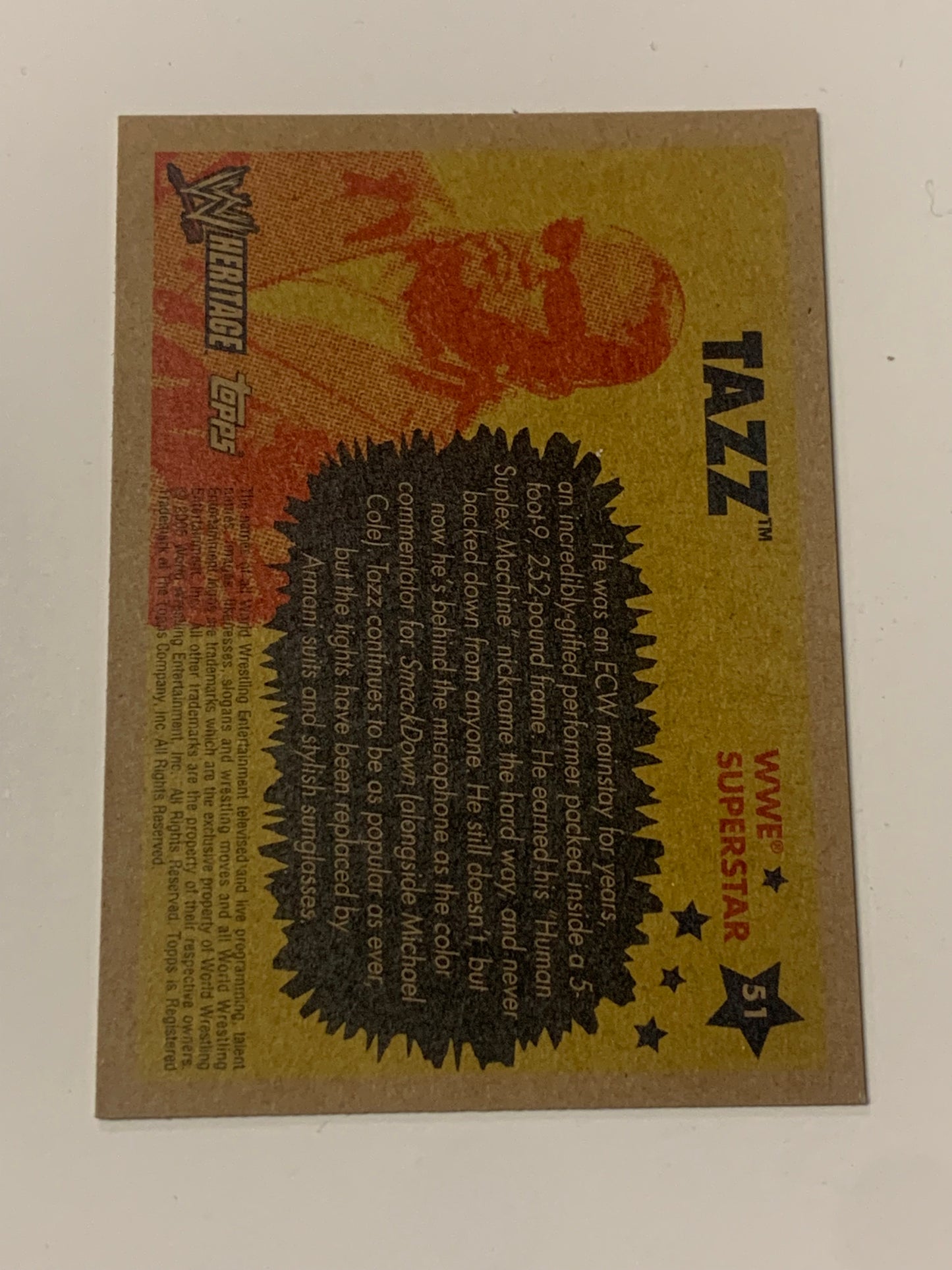 Tazz SIGNED 2005 WWE Topps Heritage Card (Comes w/COA)!!!