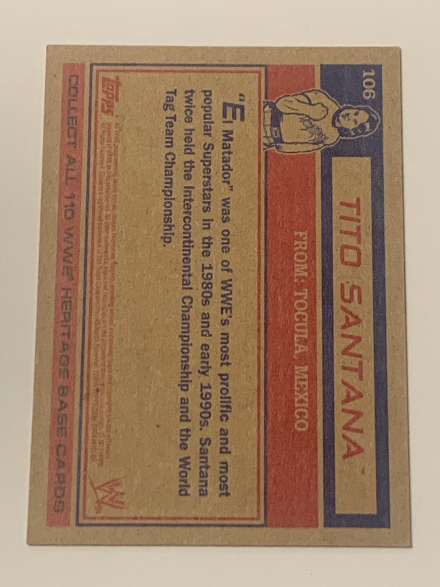 Tito Santana SIGNED 2012 WWE Topps Heritage Card (Comes w/COA)!!!