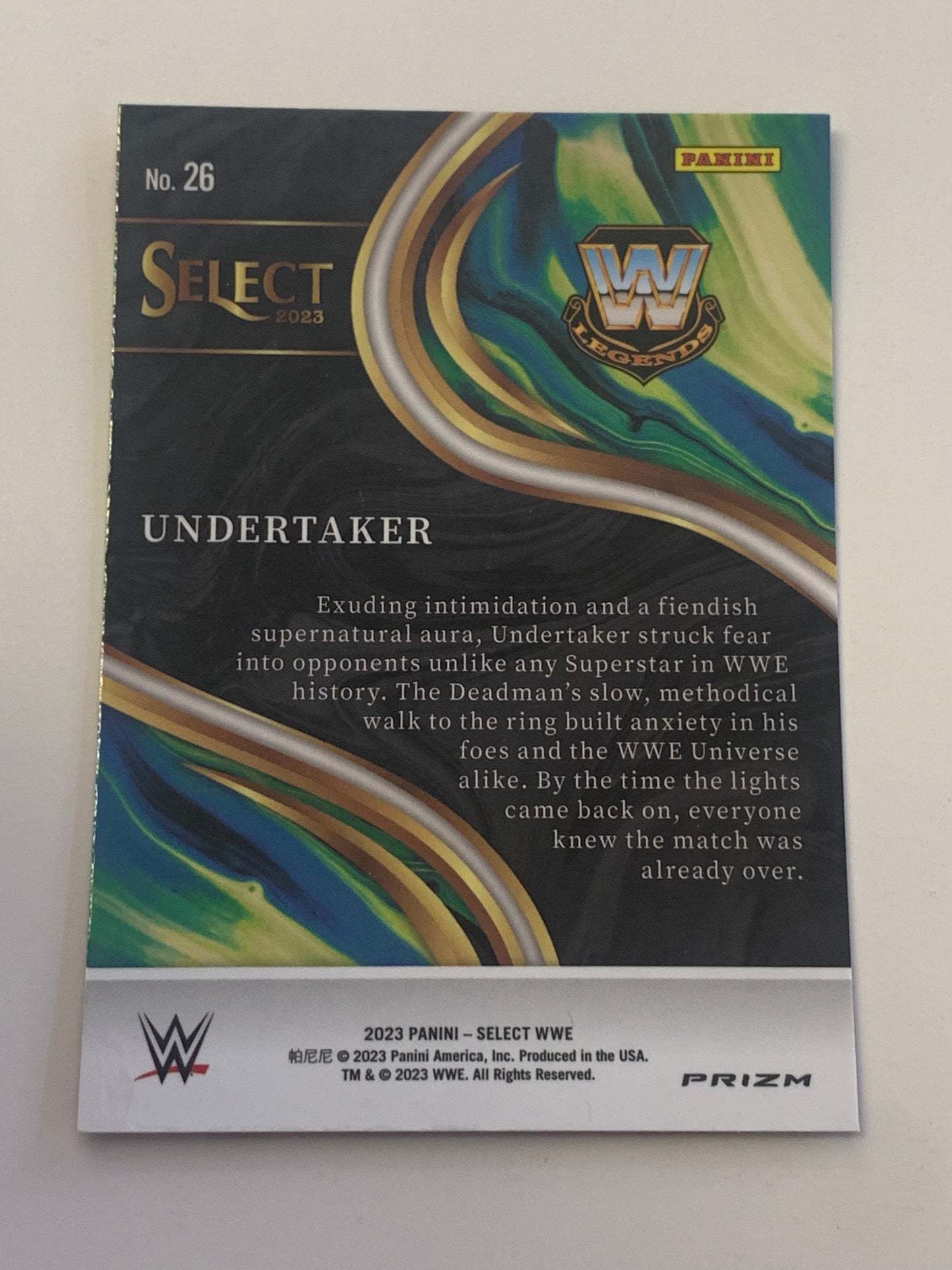 The Undertaker 2023 WWE Panini Select “Sensations” Insert Card!!!