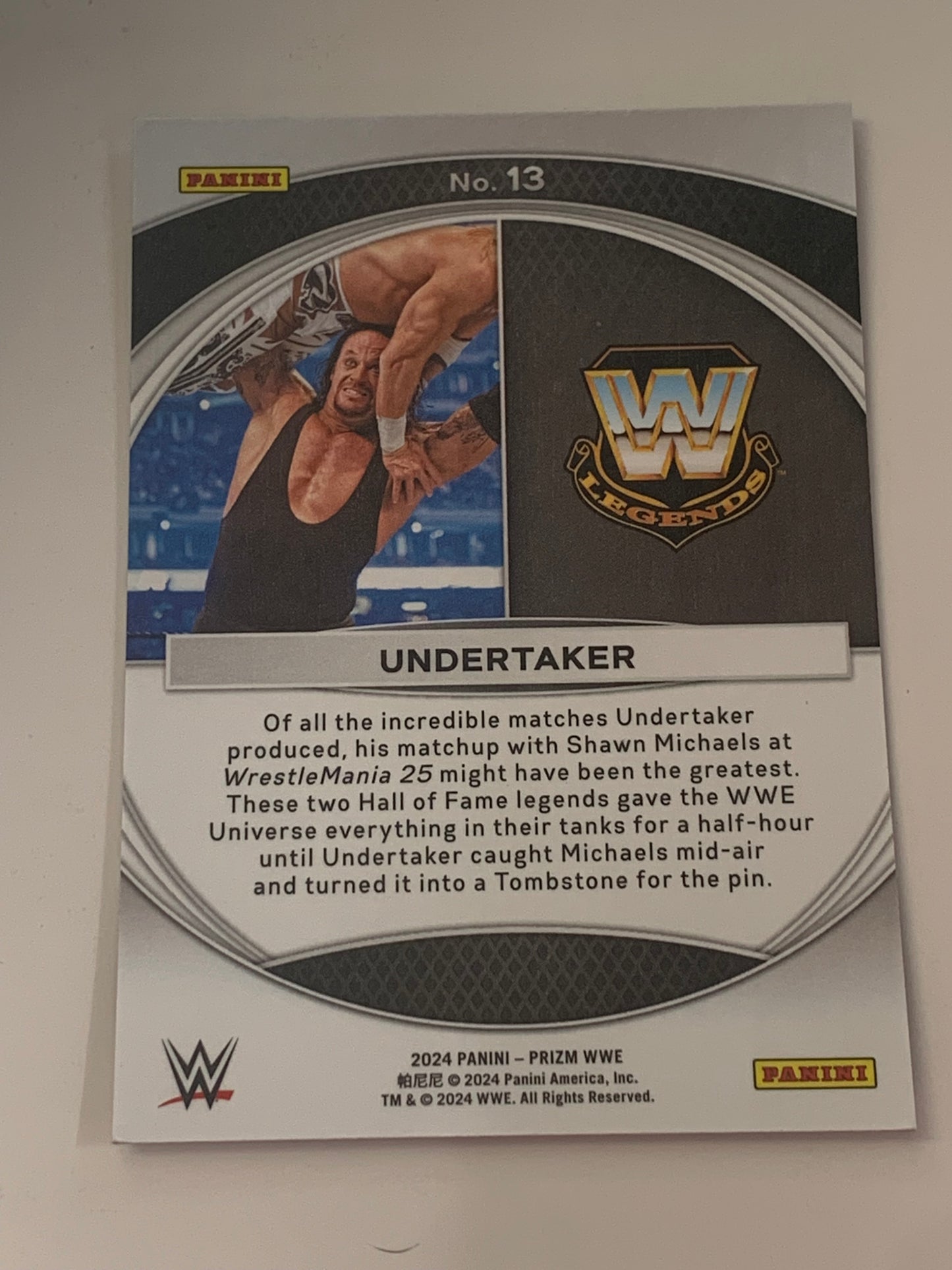 The Undertaker 2024 WWE Panini Prizm “Wrestlemania Moments” Card!!!