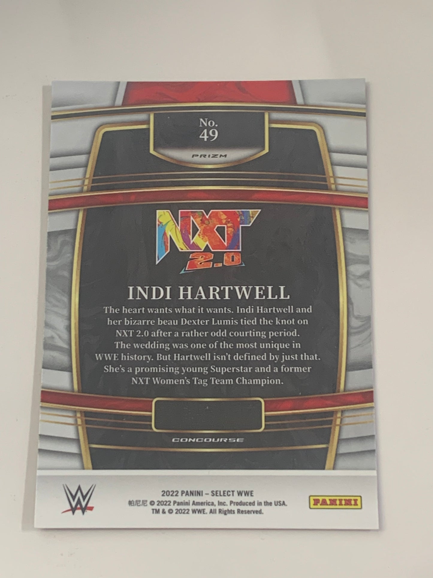 Indi Hartwell 2022 WWE Panini Select Prizm Concourse