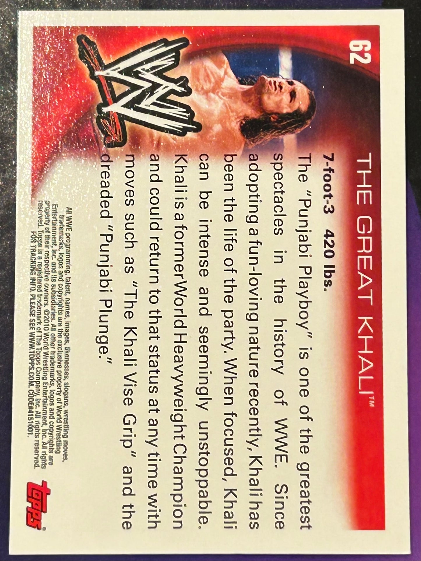 * The Great Khali 2010 WWE Topps Card