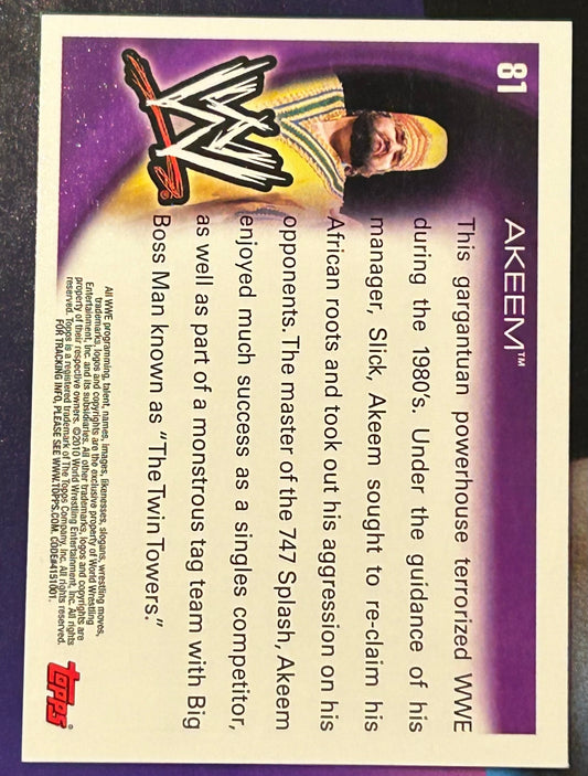 * Akeem 2010 WWE Topps Card