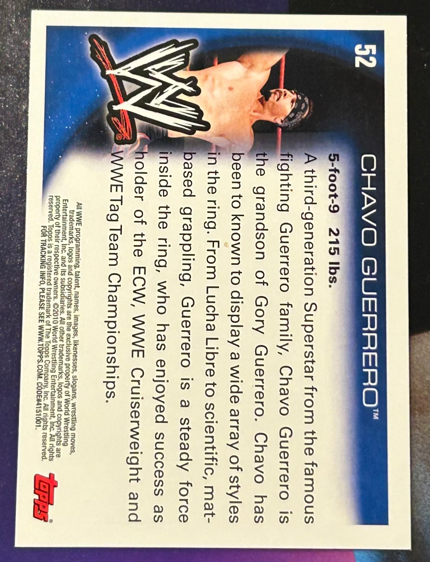 * Chavo Guerrero 2010 WWE Topps Card