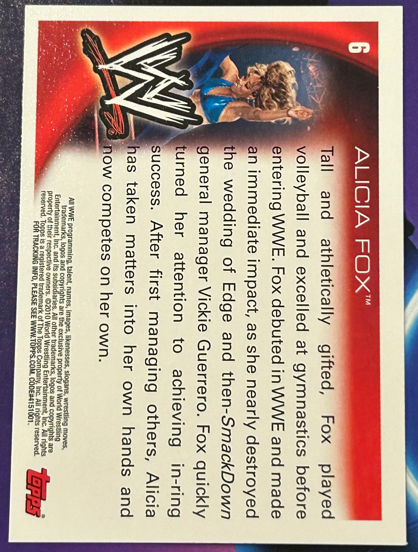* Alicia Fox 2010 WWE Topps Card