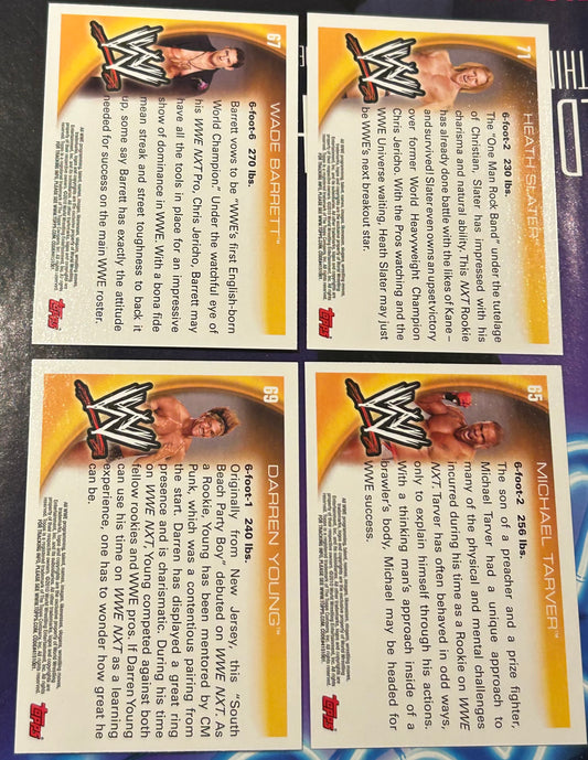 * WWE NXT 2010 Topps ROOKIE Card Lot (4 Rookie Cards)