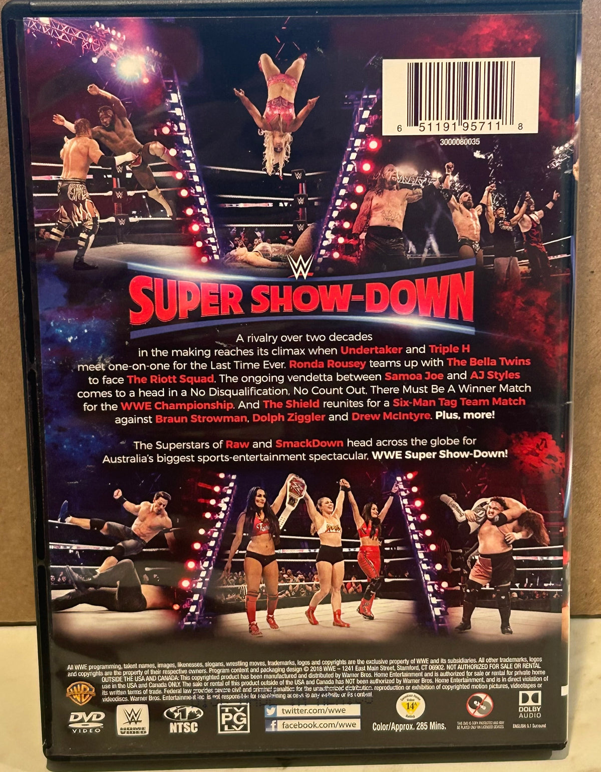 + WWE DVD “Super Show-Down” 2018 (2-Disc Set) SHIELD, Undertaker, Triple H and more