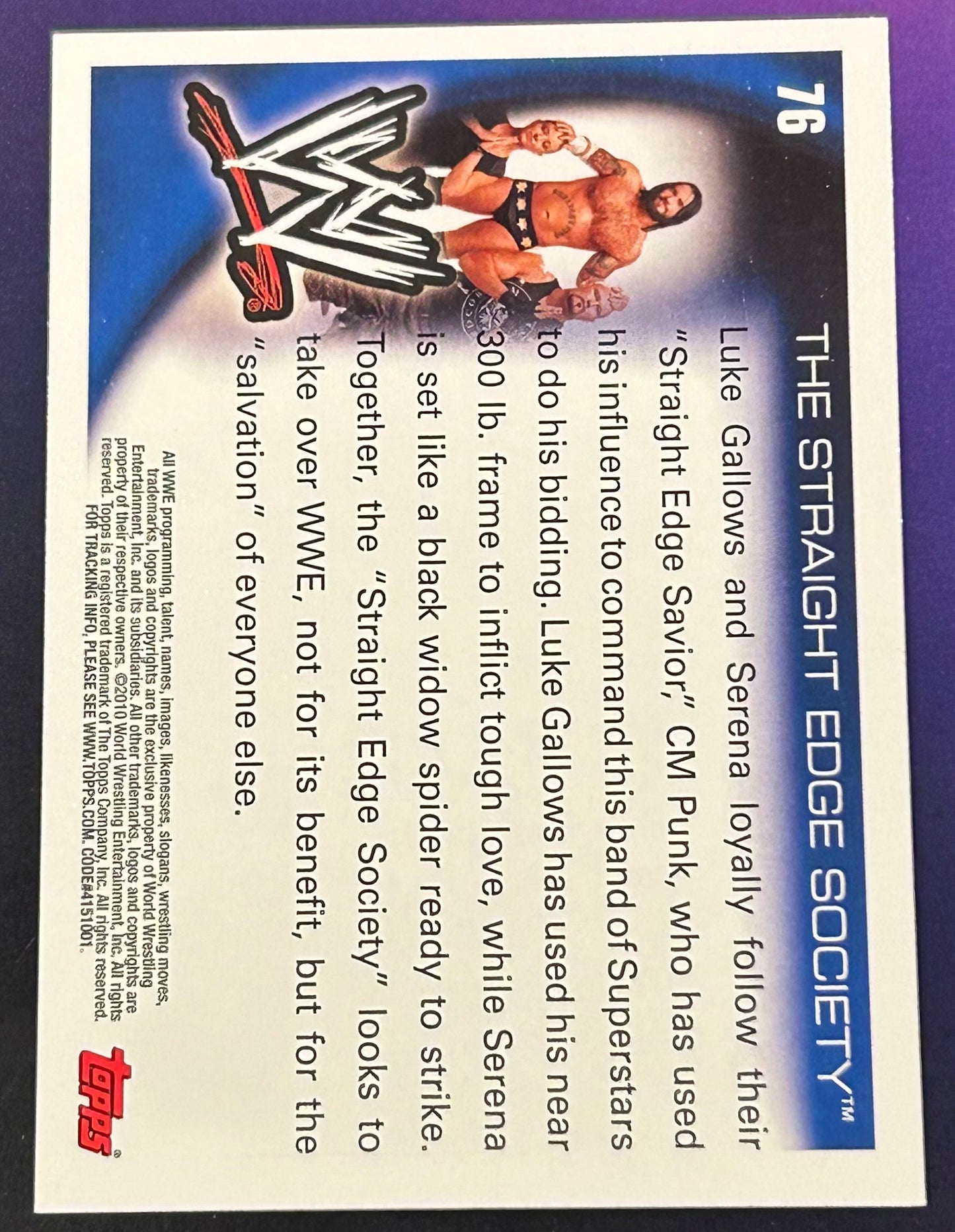 * The Straight Edge Society 2010 WWE Topps Card