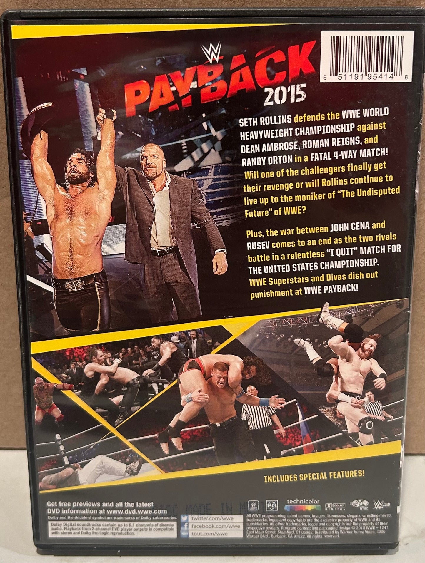 + WWE DVD “Payback 2015” (Orton, Cena, Reigns & so much more)