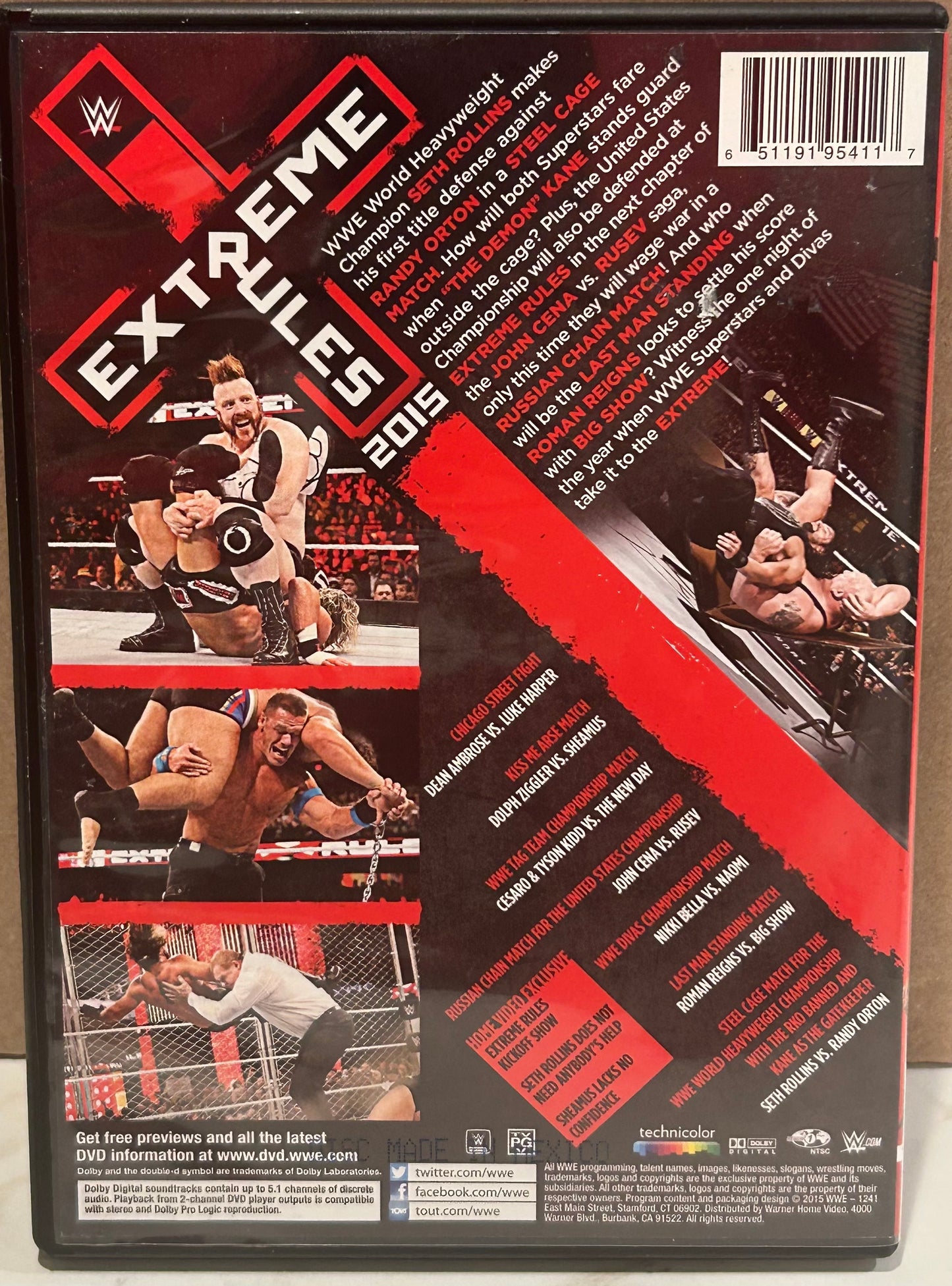 + WWE DVD “Extreme Rules 2015” Reigns, Rollins, Orton & so much more)