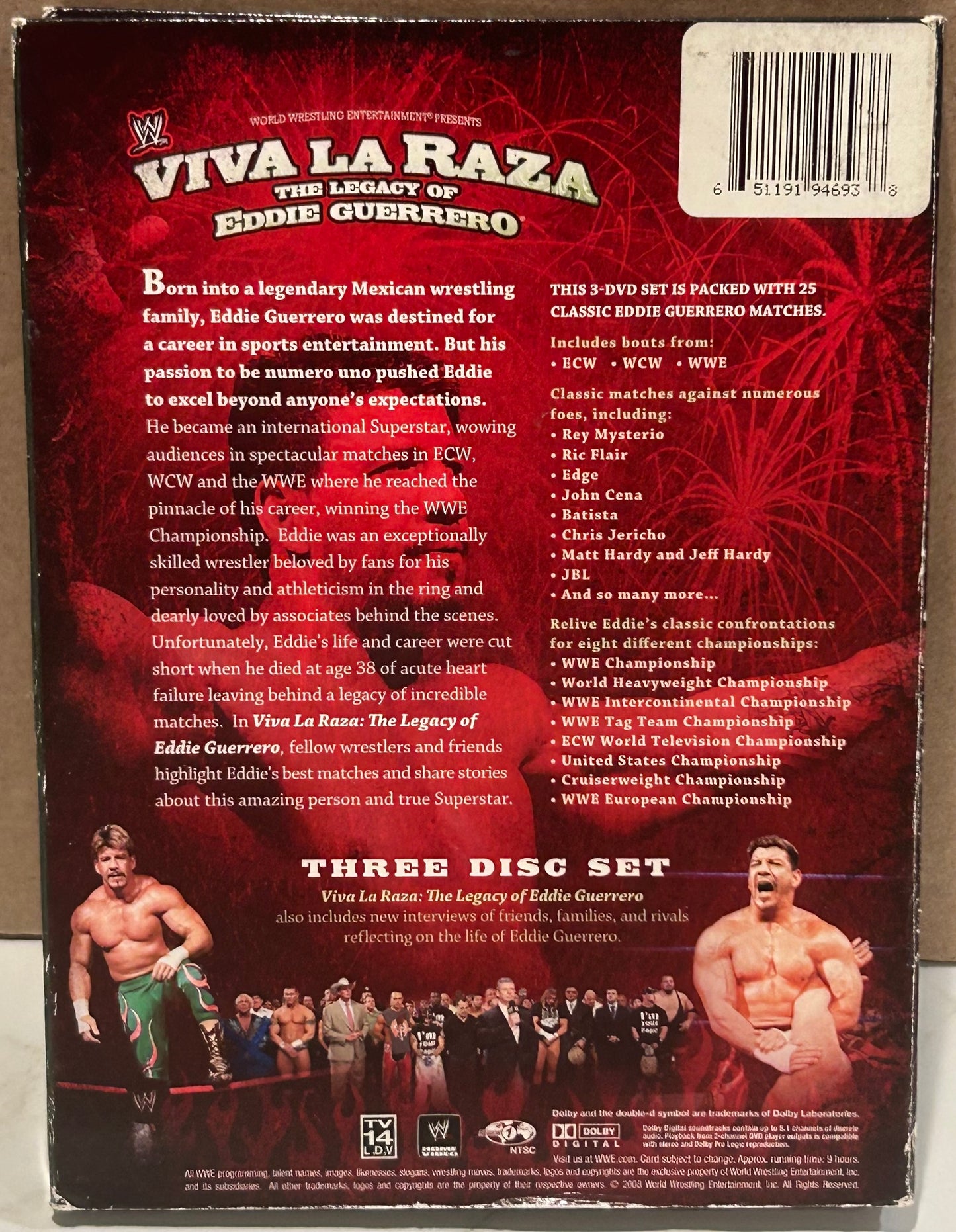 + WWE DVD “The Legacy of Eddie Guerrero, Viva La Raza (3-Disc Set)