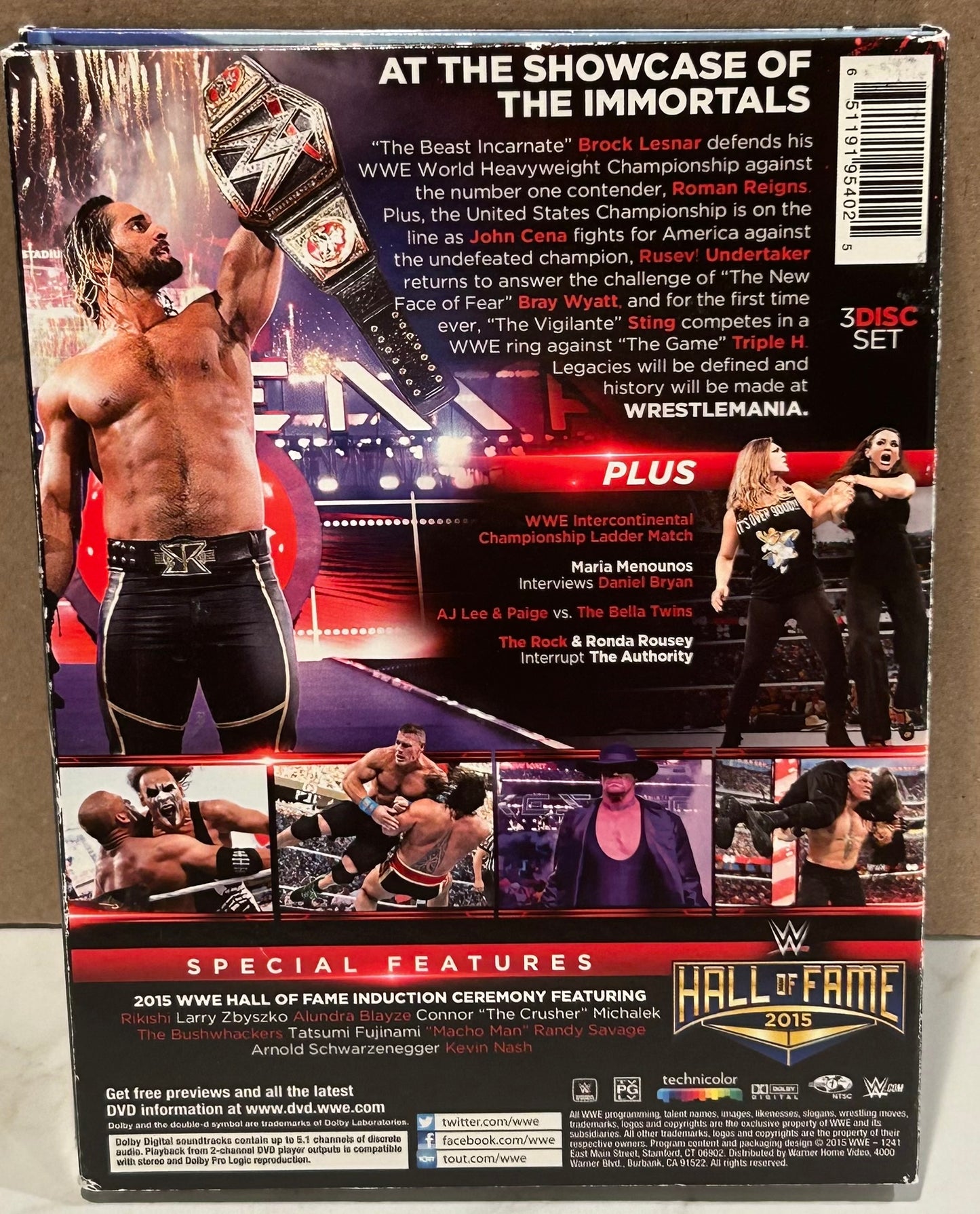+ WWE DVD “Wrestlemania 31” (3-Disc Set, Including The Hall of Fame)