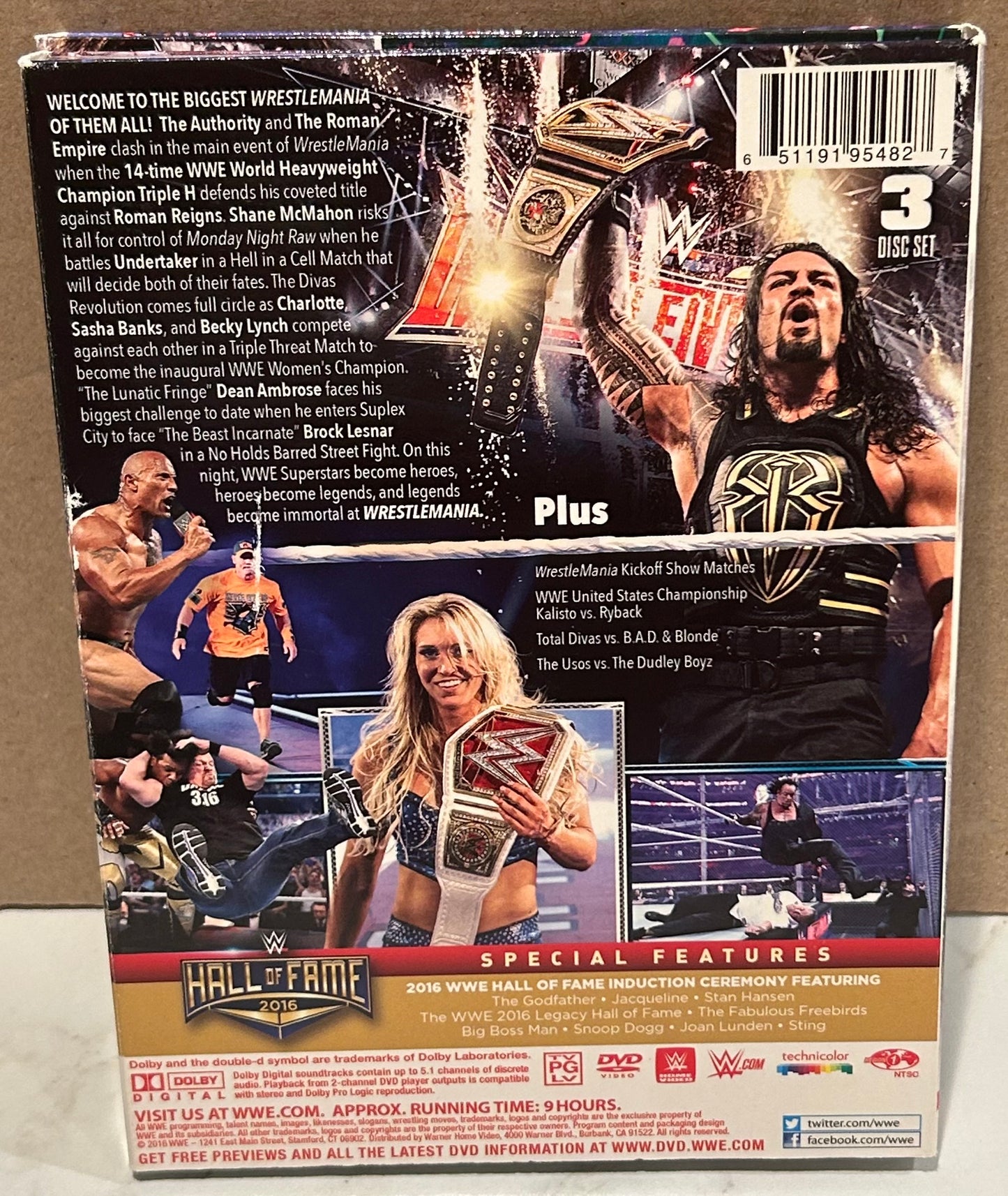 + WWE DVD “Wrestlemania 32” (3-Disc Set, Including The Hall of Fame