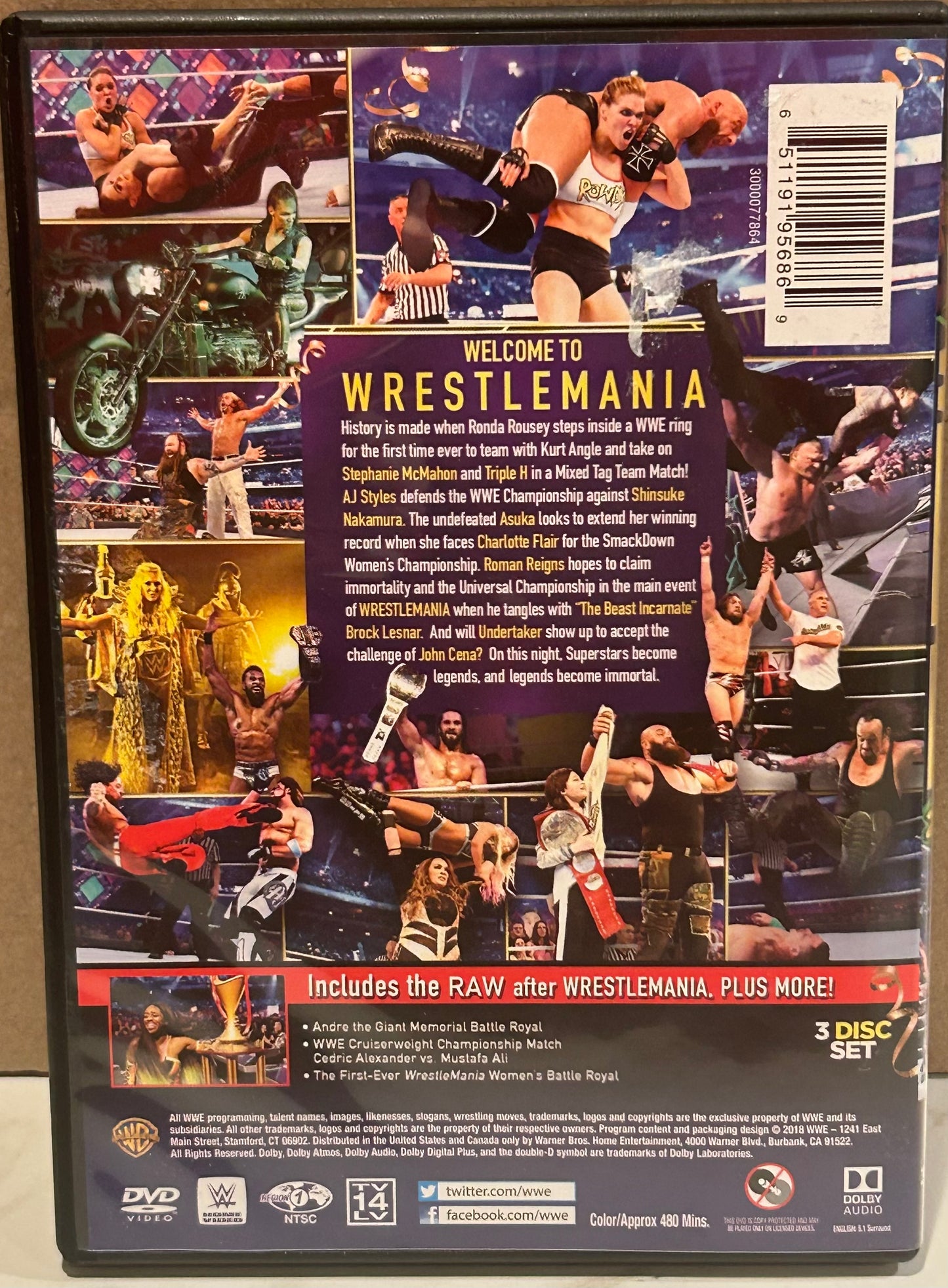 + WWE DVD “Wrestlemania 34” (3-Disc Set)