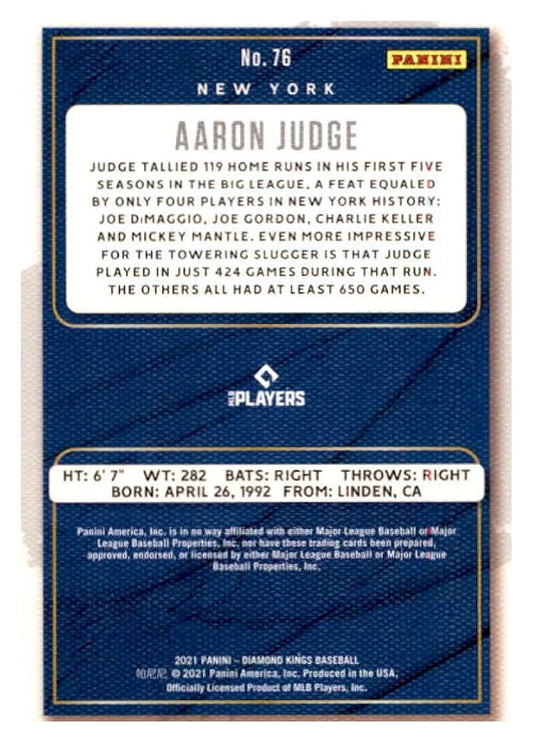 + Aaron Judge 2021 Panini Diamond Kings Card
