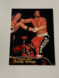 Macho Man Randy Savage 1998 WCW Topps NWO Card with Bret Hart