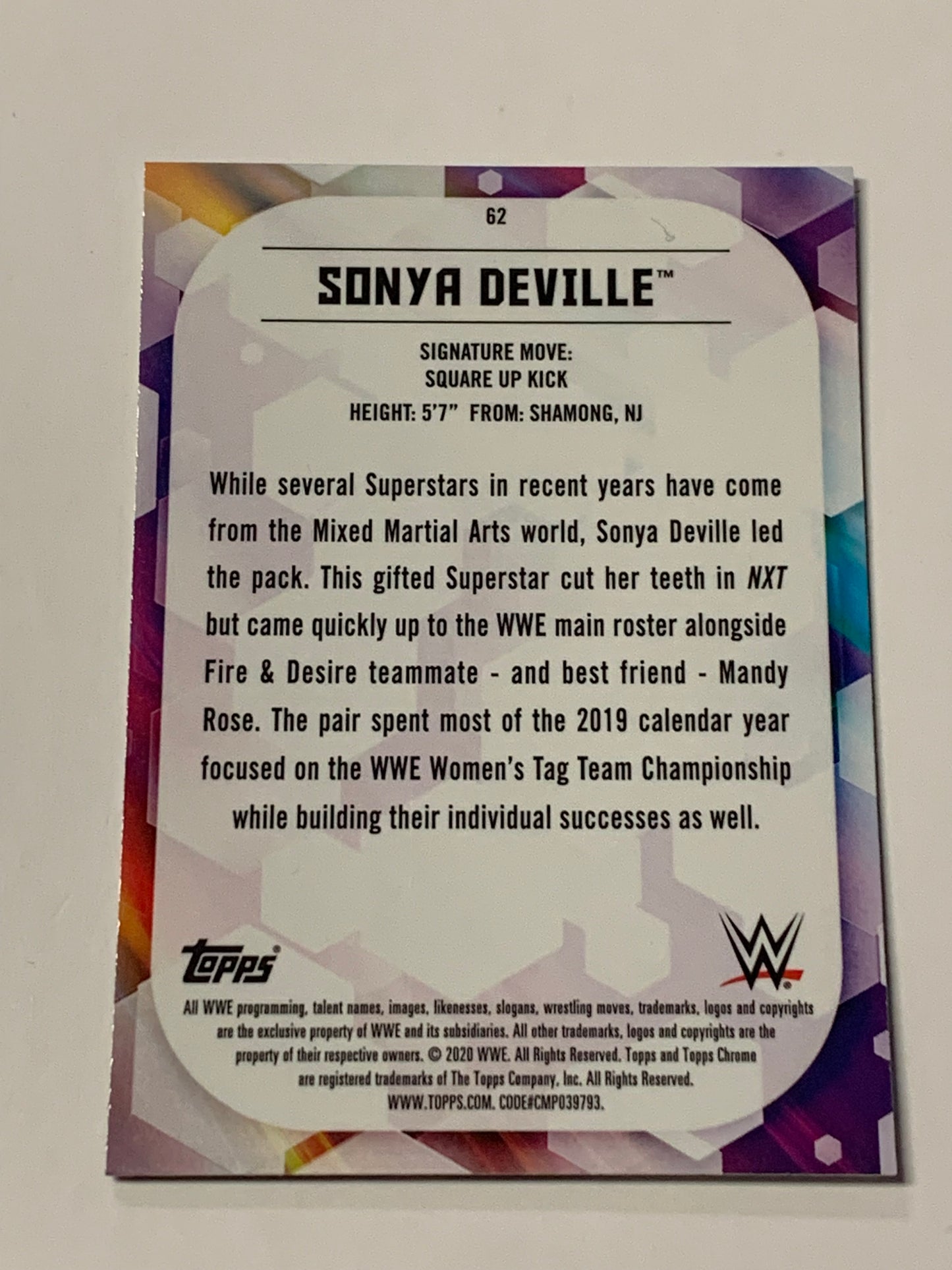 Sonya Deville 2020 WWE Topps Chrome X-Fractor Refractor Card