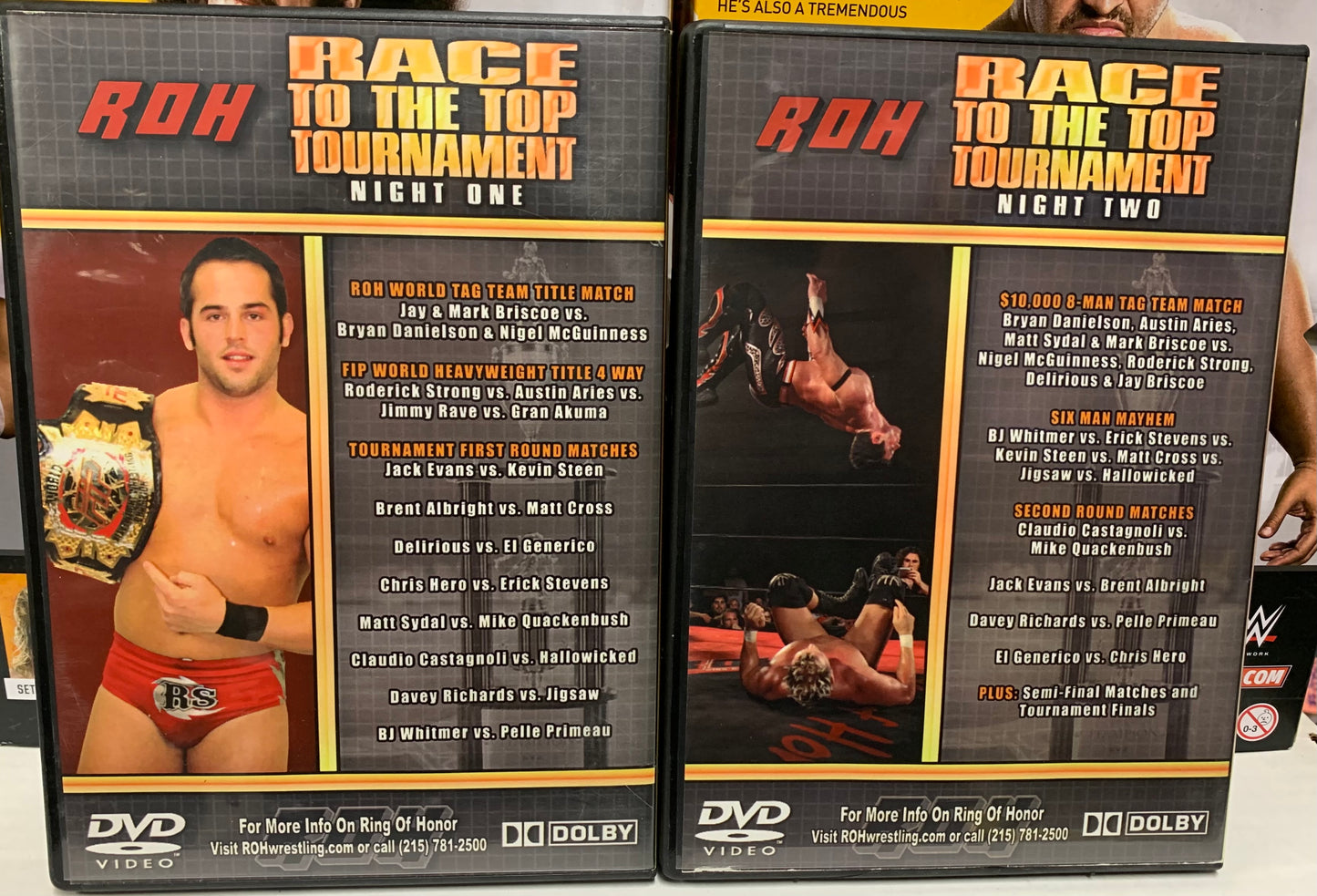 ROH Ring Of Honor DVD’s “Race To The Top Tournament Night 1 and 2” 2007 (Briscoes, Danielson, Genericho, Aries & so much more)!!!