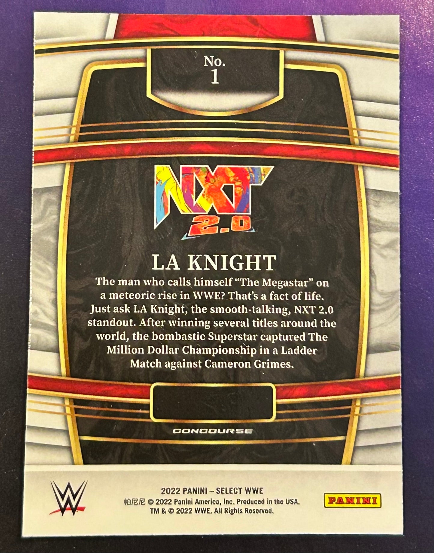 * LA Knight 2022 Panini Select NXT WWE Card